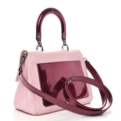 Christian Dior Metallic Patent Smooth Calfskin Medium Be Dior Flap Pink Fuchsia 4 of 15