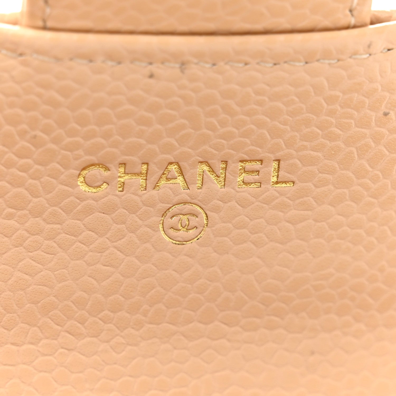 Chanel Caviar Quilted Flap Card Holder Wallet Beige 7 of 9