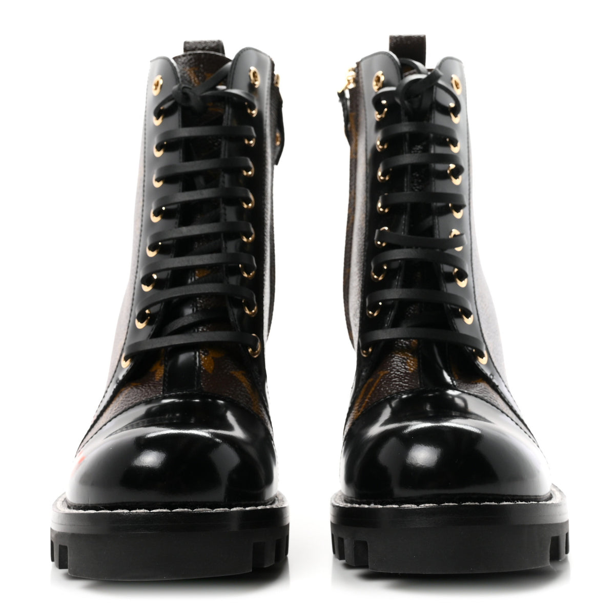 Louis Vuitton Patent Calfskin Monogram Star Trail Ankle Boots 38 Black 3 of 9