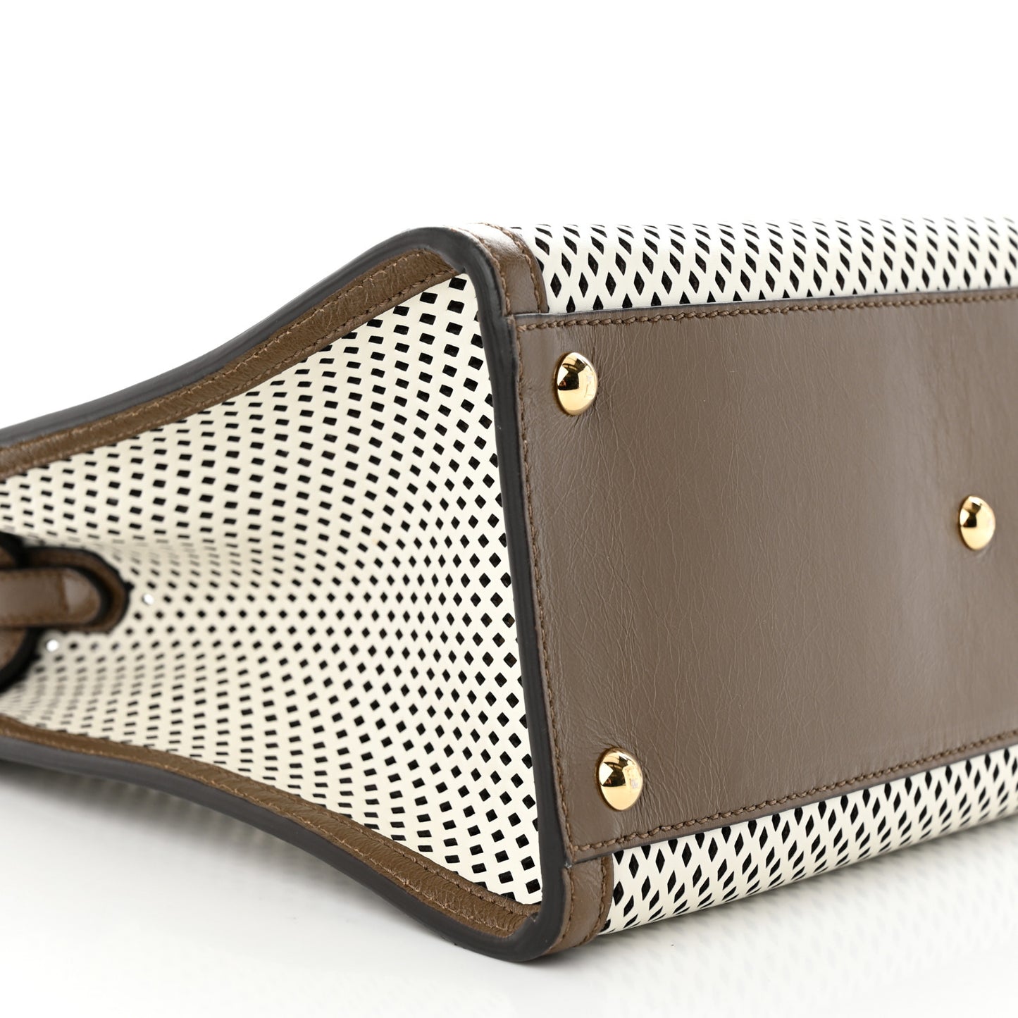 Vitello Liberty Glossy Lambskin Perforated Medium Peekaboo X-Lite White Ice Rust Maya