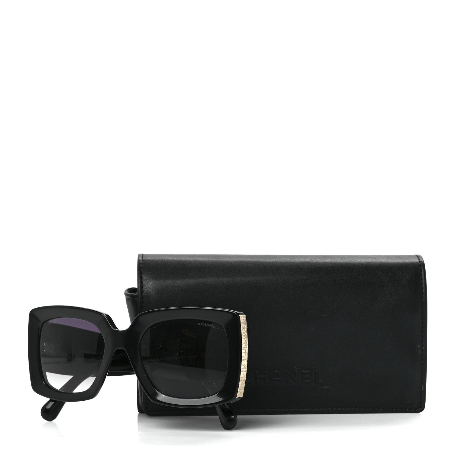 Chanel Acetate Rectangle Sunglasses 5435 Black 8 of 8