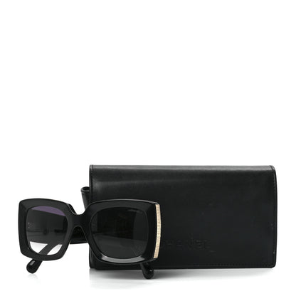 Chanel Acetate Rectangle Sunglasses 5435 Black 8 of 8