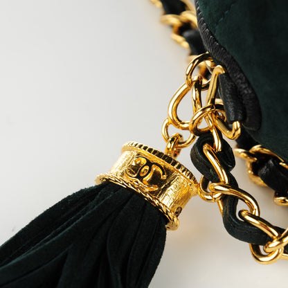 Chanel Suede Small Tassel Shoulder Bag Green 8 of 8