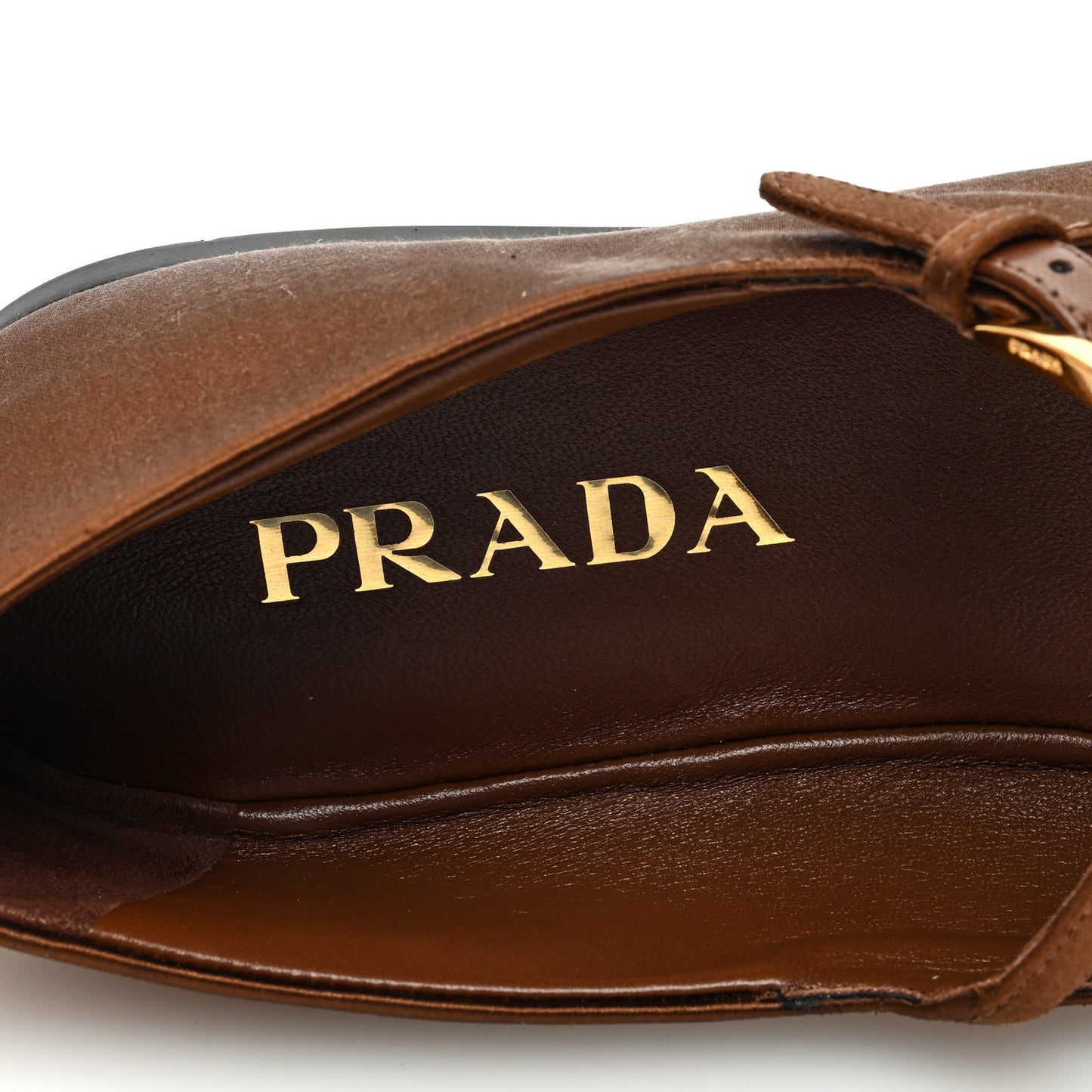 Satin Triangle Ballerina Flats 36.5 Tobacco