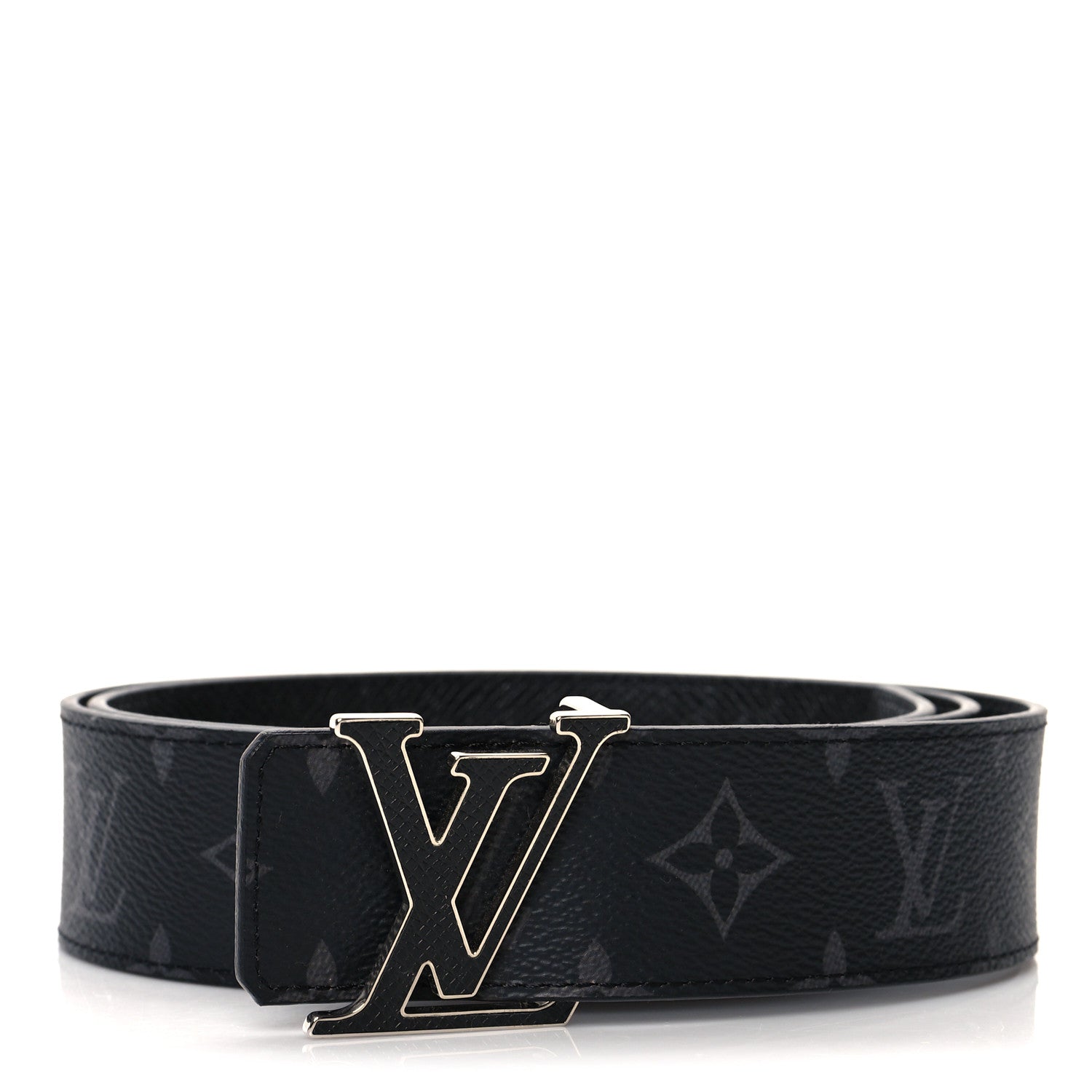 Louis Vuitton Monogram Eclipse Taigarama 40mm LV Initiales Reversible Belt 90 36 Black 1 of 5