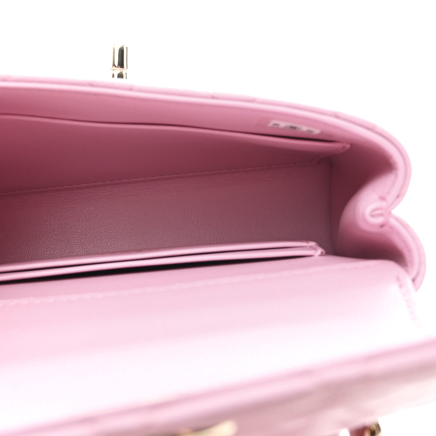 Caviar Quilted Coco Handle Clutch With Chain Pink