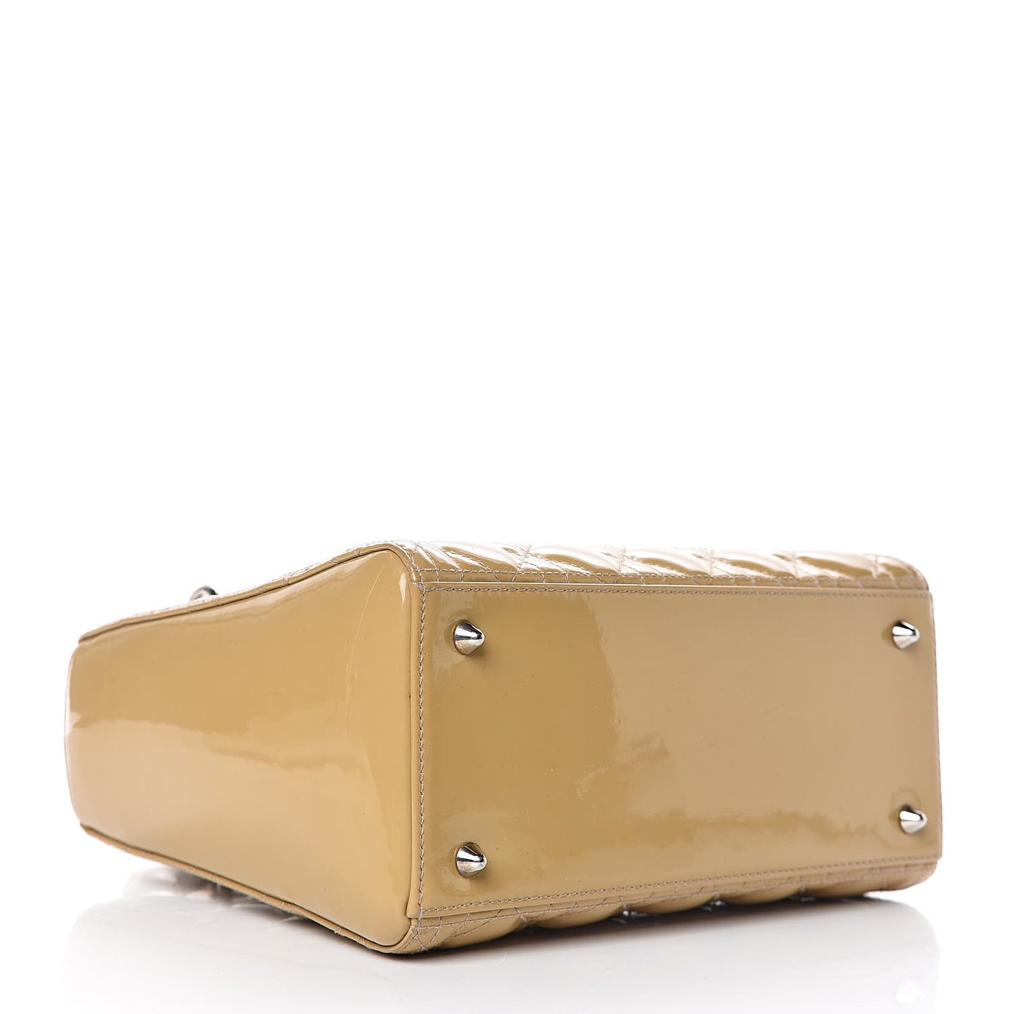 Patent Cannage Medium Lady Dior Beige
