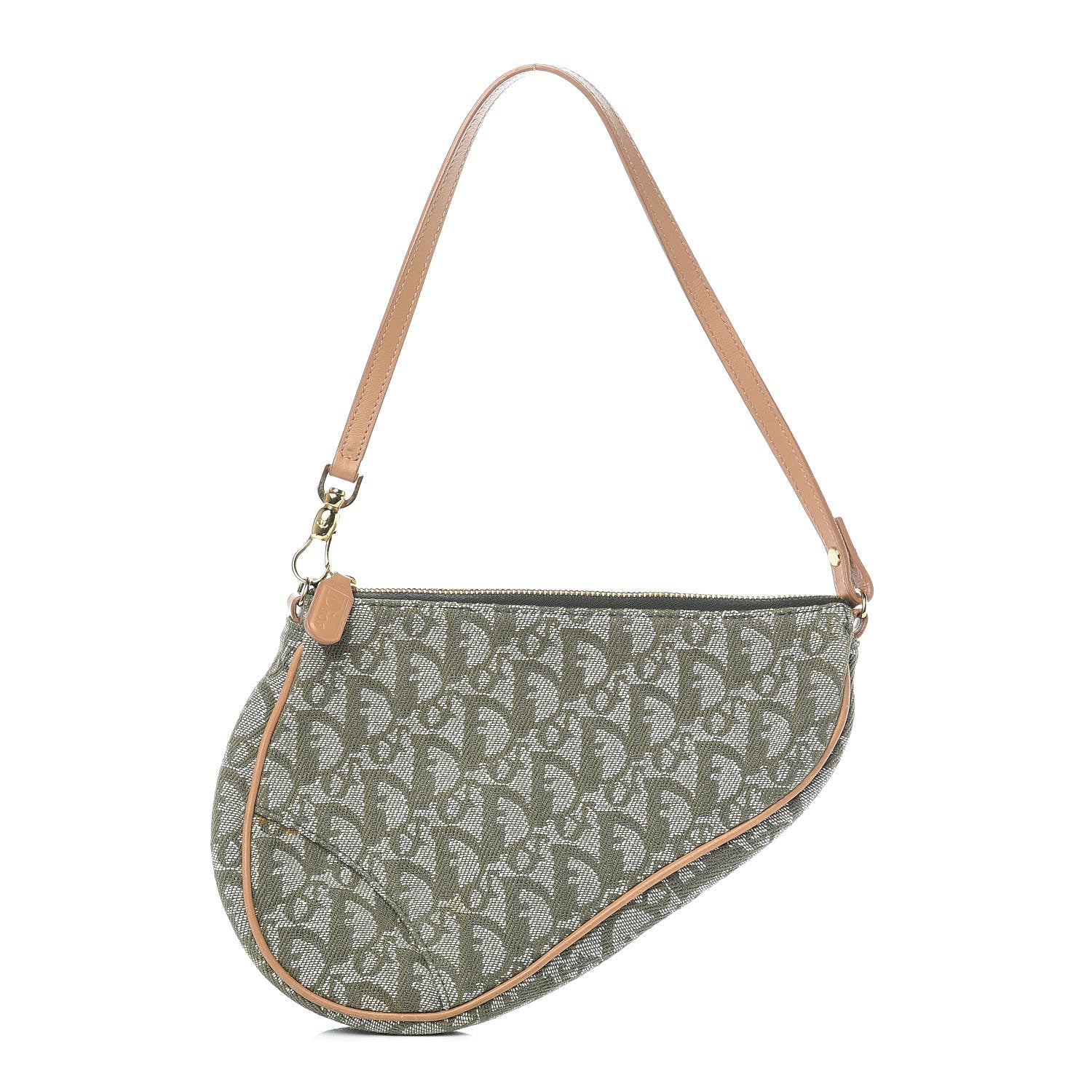 Christian Dior Monogram Mini Saddle Pochette Green 1 of 15