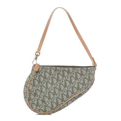 Christian Dior Monogram Mini Saddle Pochette Green 1 of 15