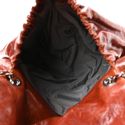 Chanel Crumpled Caviar Quilted Maxi Elastic Flap Light Brown 5 of 10
