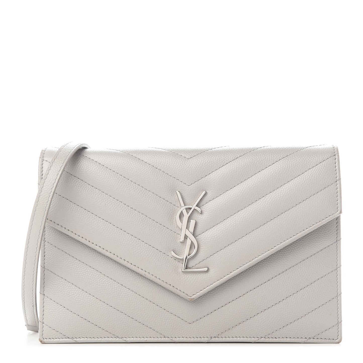 Grain De Poudre Matelasse Chevron Monogram Envelope Chain Wallet Souris