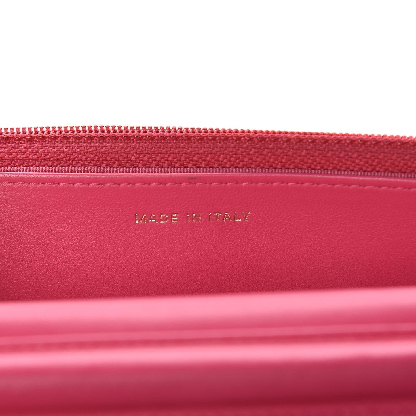 Lambskin Quilted Wallet On Chain WOC Dark Pink