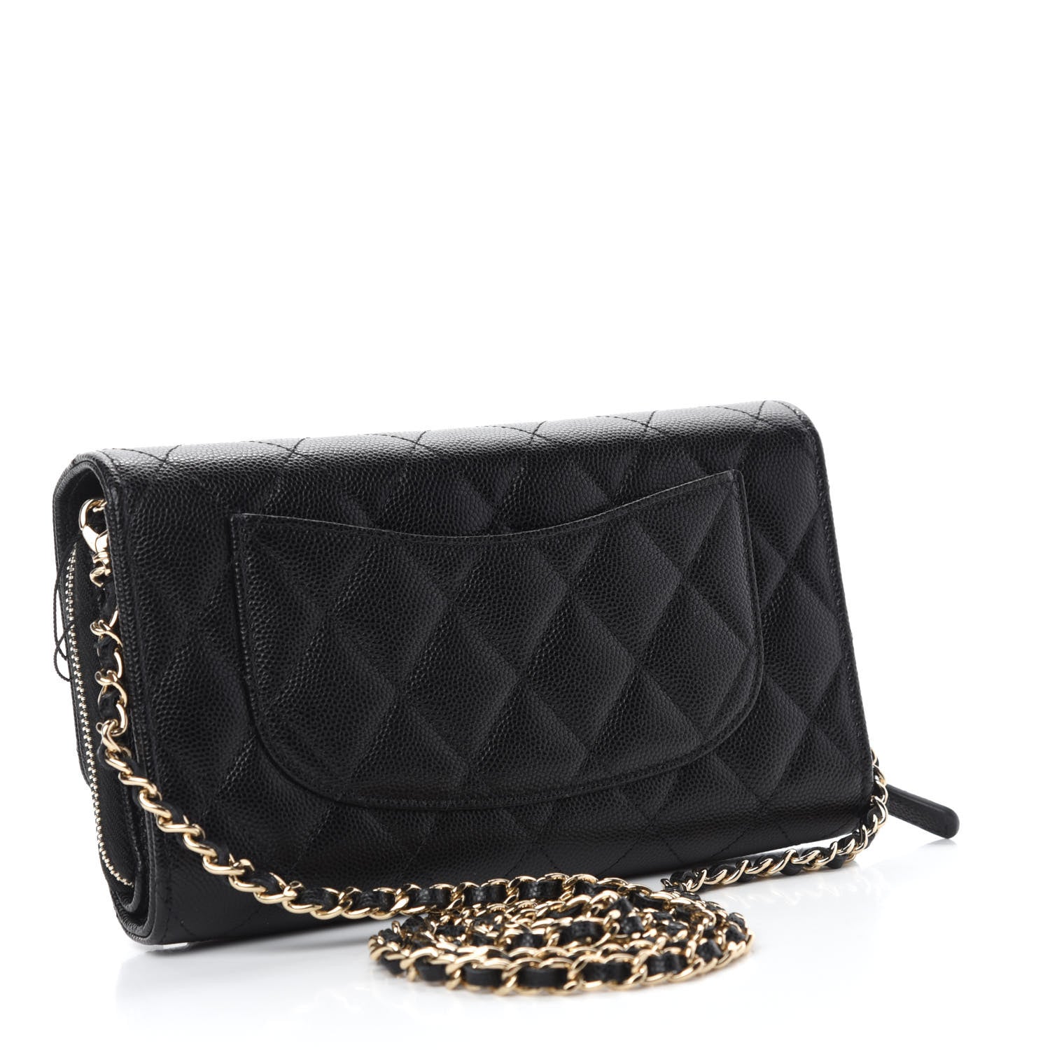 Chanel Caviar Quilted Phone Holder Wallet on Removable Chain Black 3 of 12