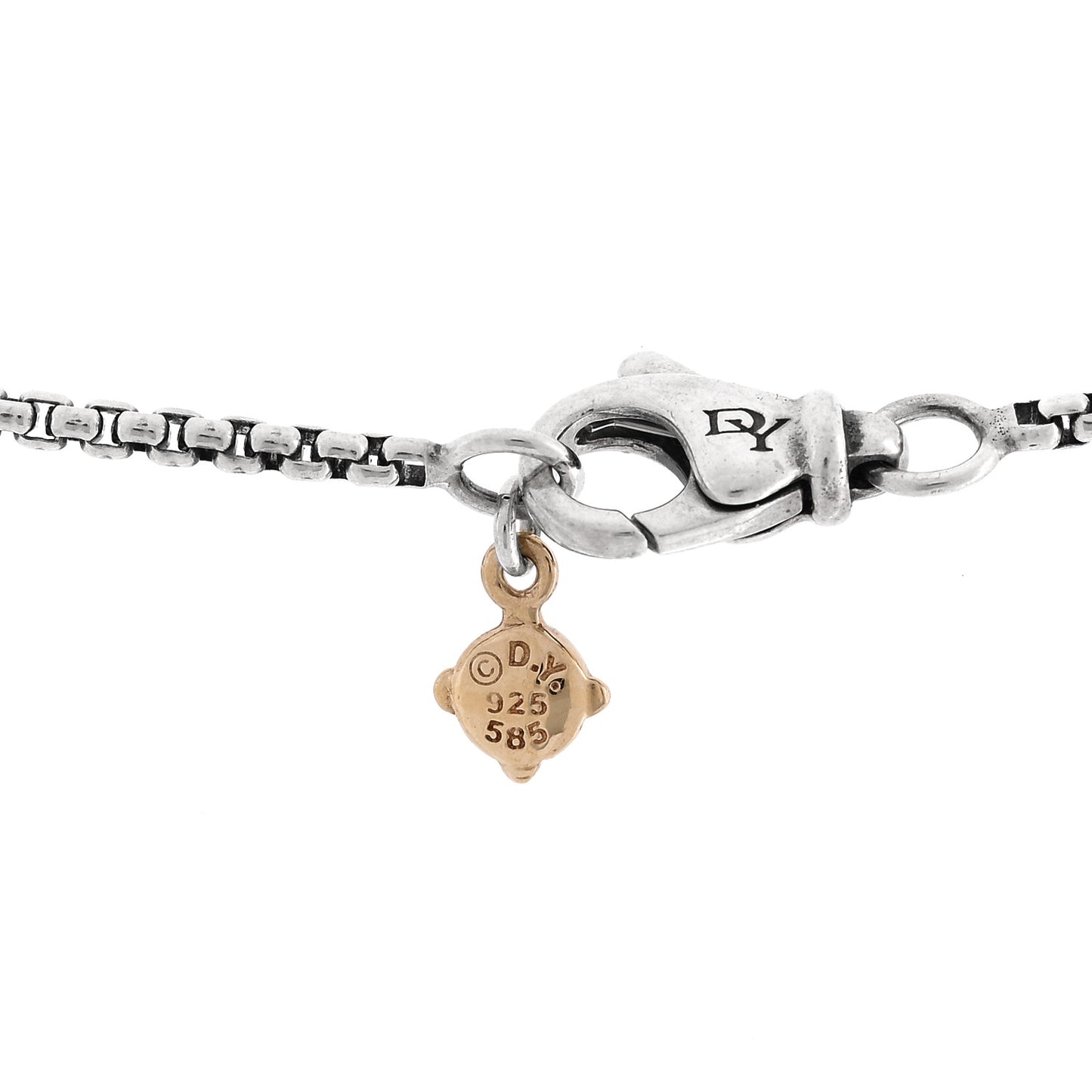 Sterling Silver 14K Yellow Gold Diamond 11mm Albion Pendant Necklace