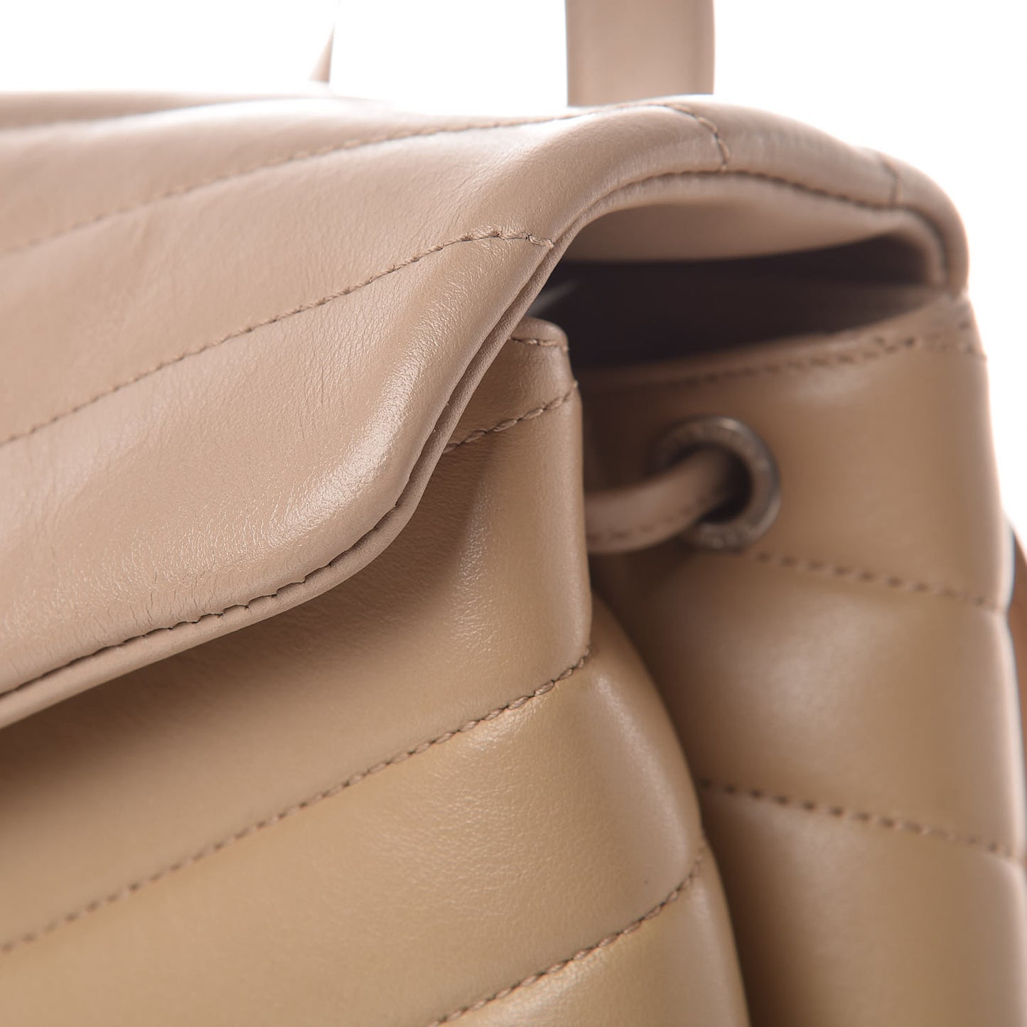 Calfskin Y Quilted Monogram Small Loulou Backpack Nude Powder