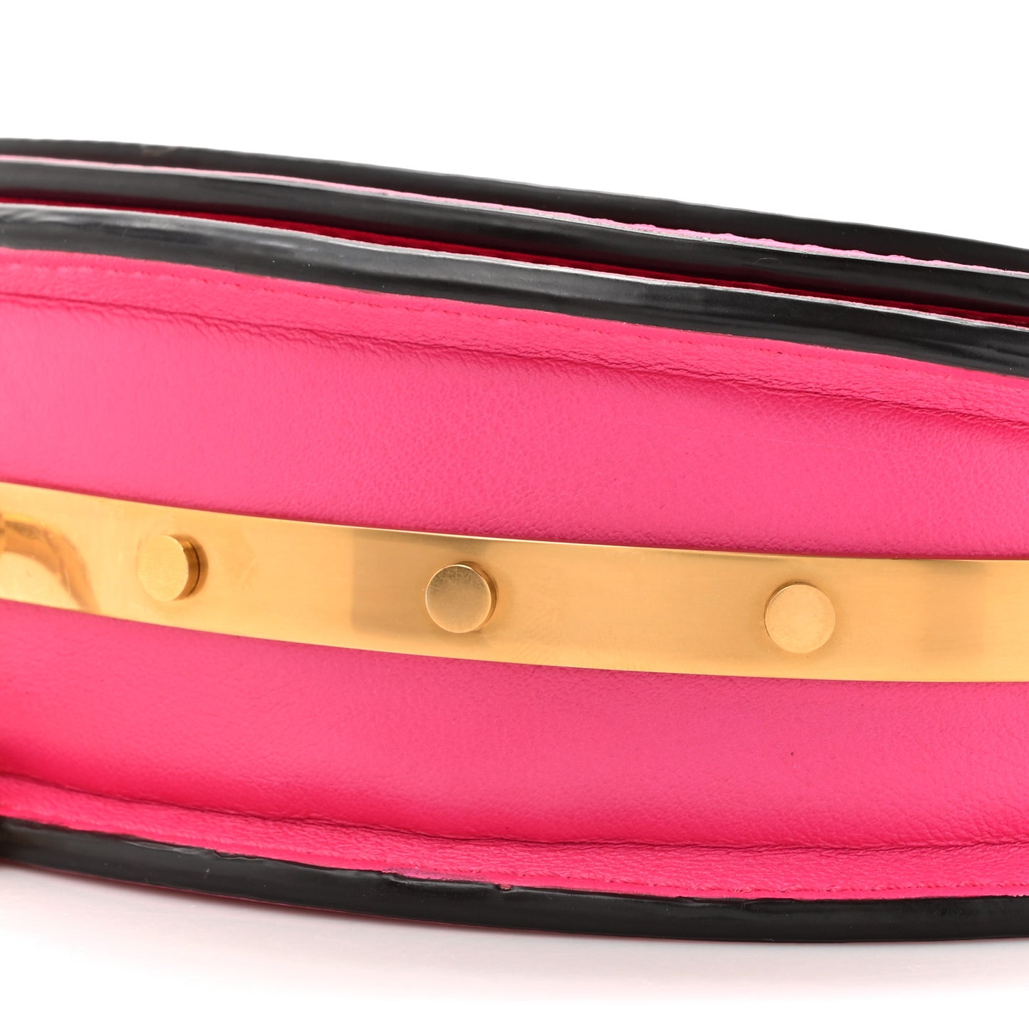 Calfskin Small Nile Bracelet Minaudiere Bag Fuchsia Rose