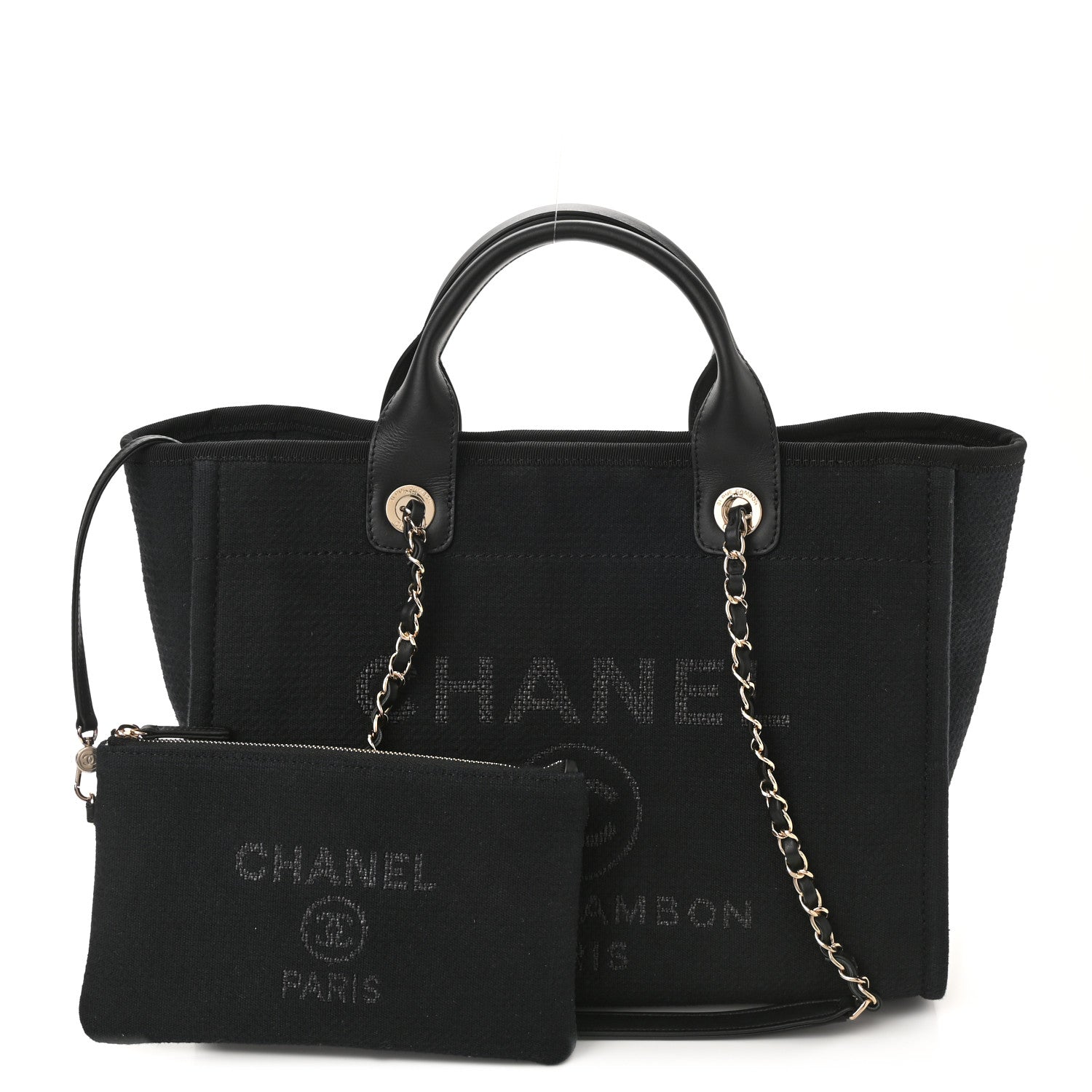 Chanel Mixed Fibers Small Deauville Tote Black 1 of 11