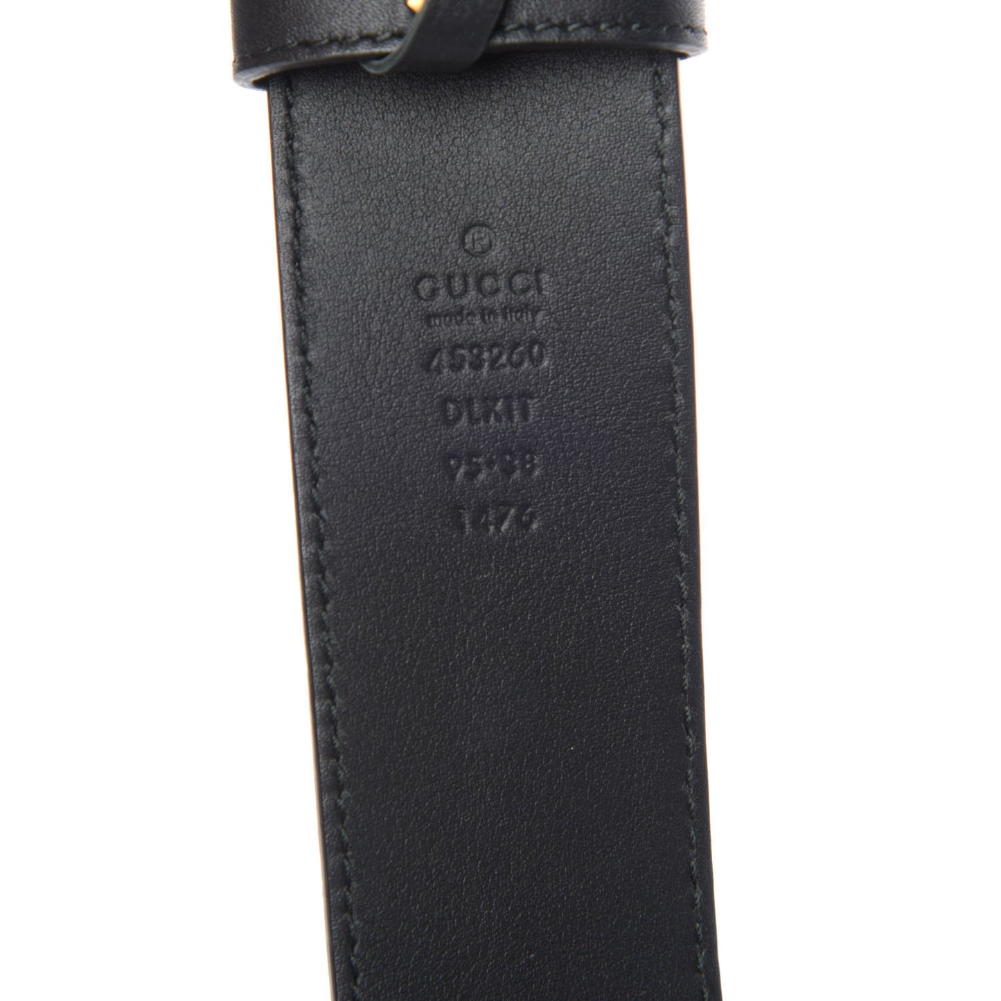 Moon Calfskin Pearl Double G 40mm Belt 95 38 Black Cream