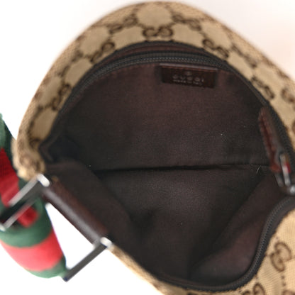 Gucci Monogram Web Small Flat Messenger Bag Brown 5 of 10