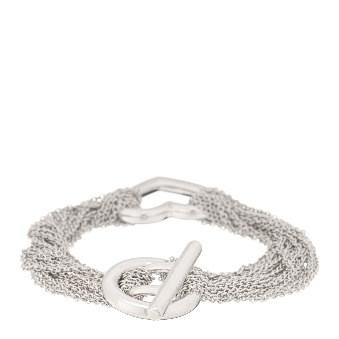 Sterling Silver Open Heart Multi Strand Bracelet