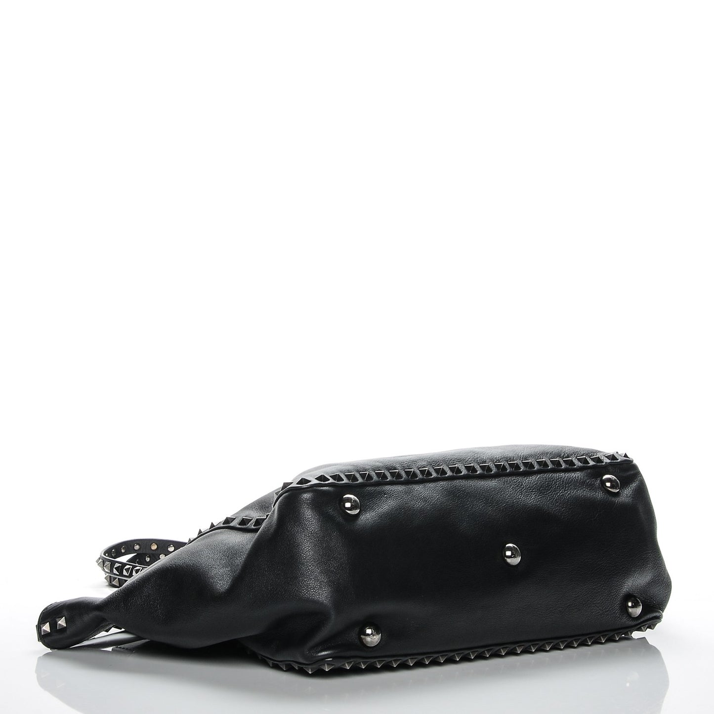 Vitello Medium Rockstud Tote Black