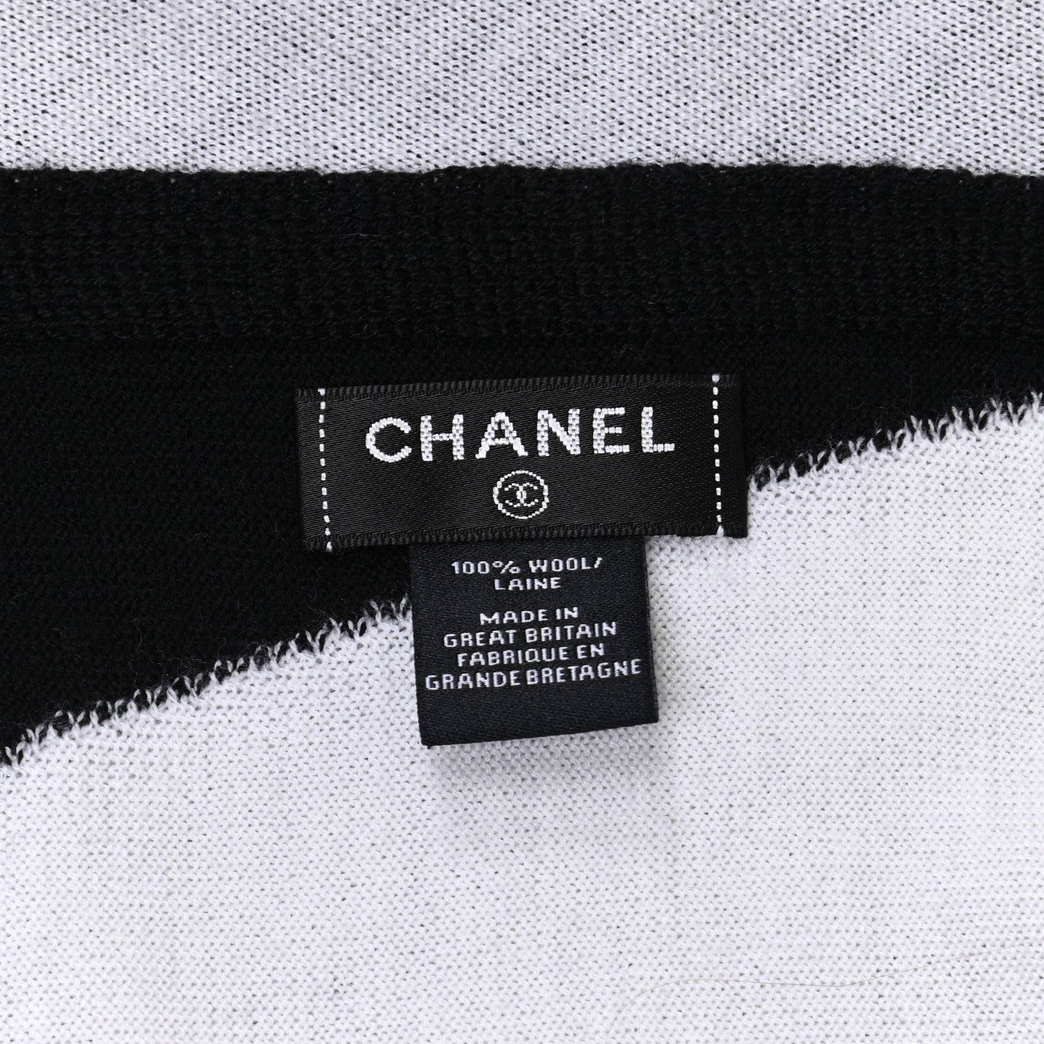 Chanel Wool CC Logo Stole Black 4 of 4