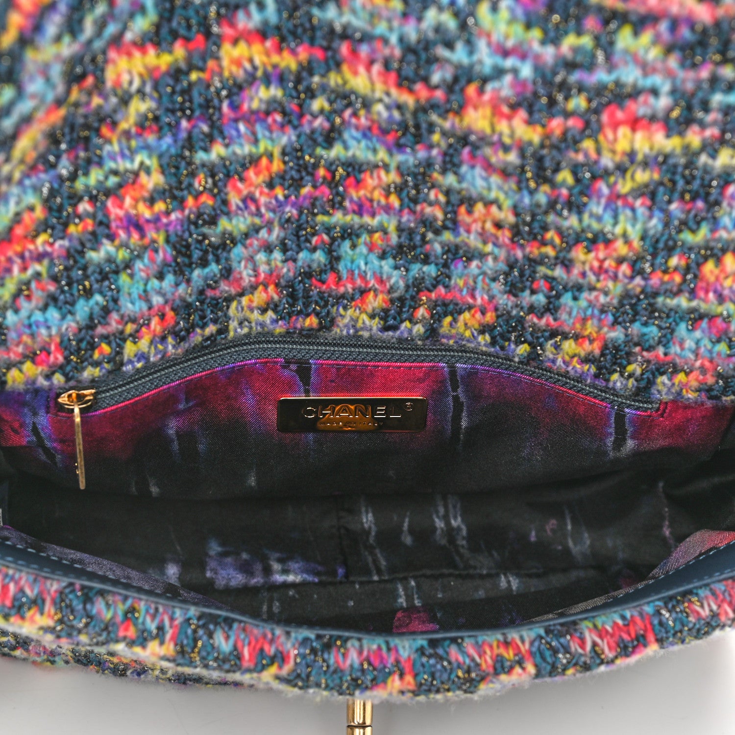 Chanel Tweed Quilted Medium Chanel 19 Flap Dark Multicolor 5 of 10