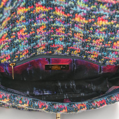 Chanel Tweed Quilted Medium Chanel 19 Flap Dark Multicolor 5 of 10