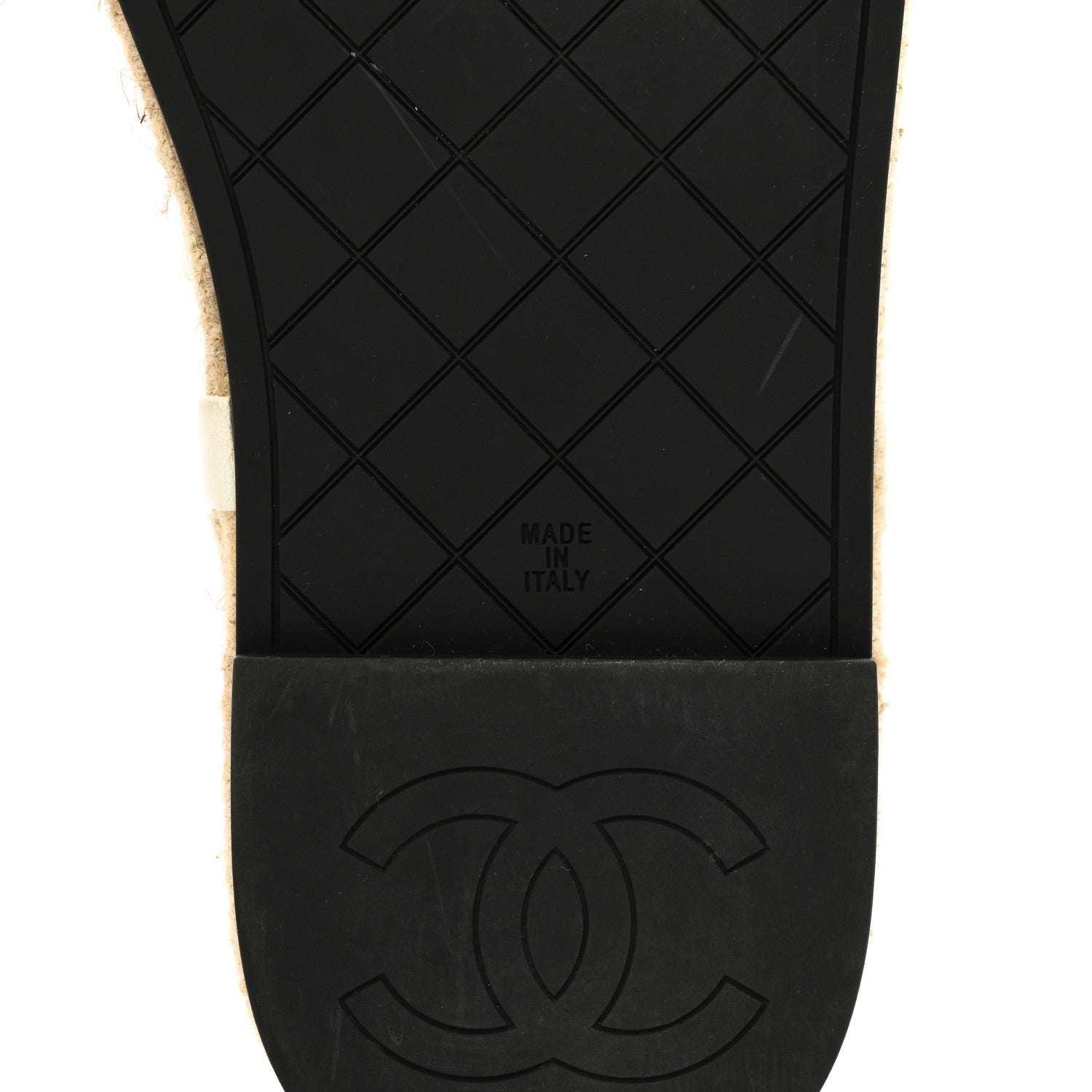 Chanel Lambskin Chain CC Thong Espadrille Sandals 36 White 6 of 11