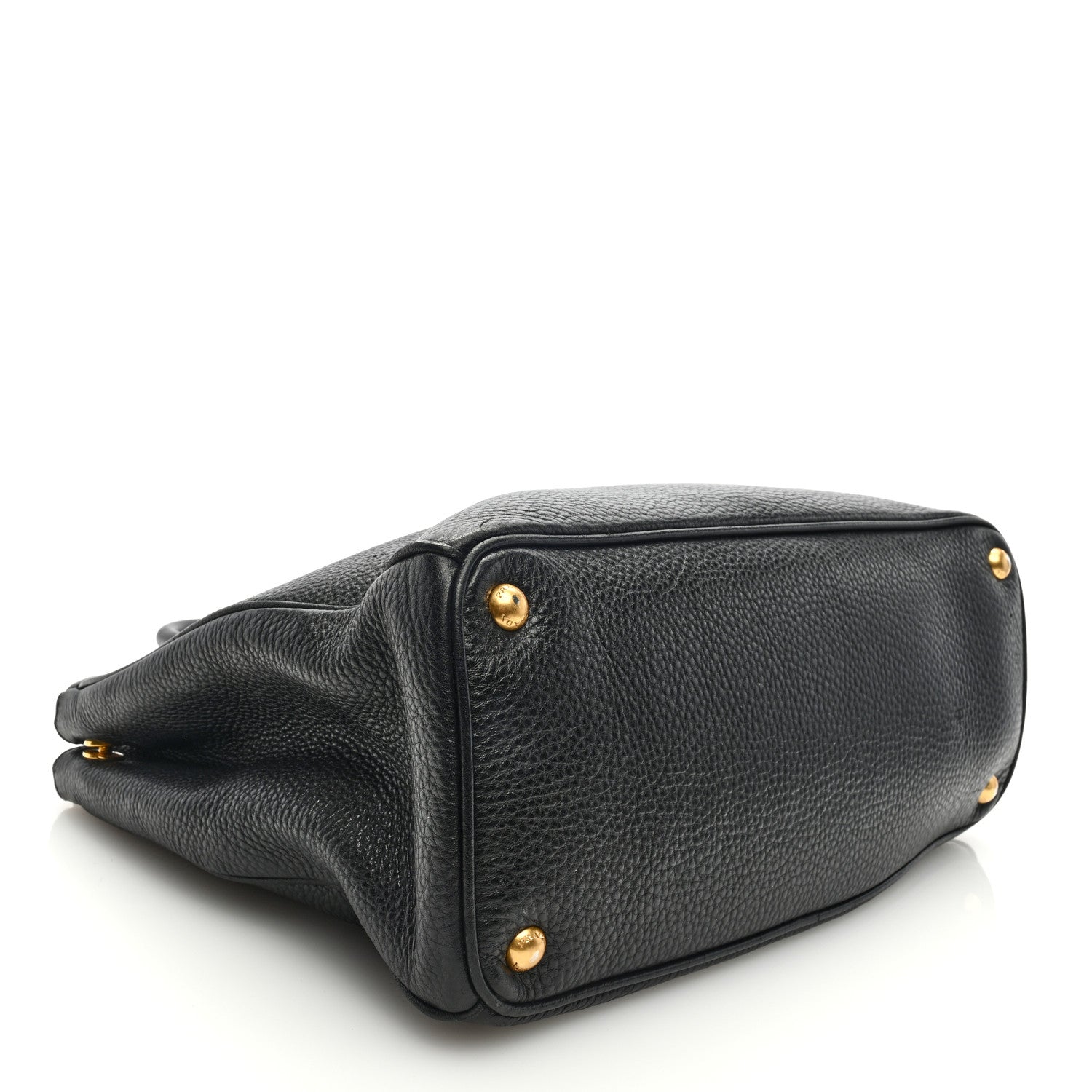 Prada Vitello Daino Double Zip Tote Black 4 of 10