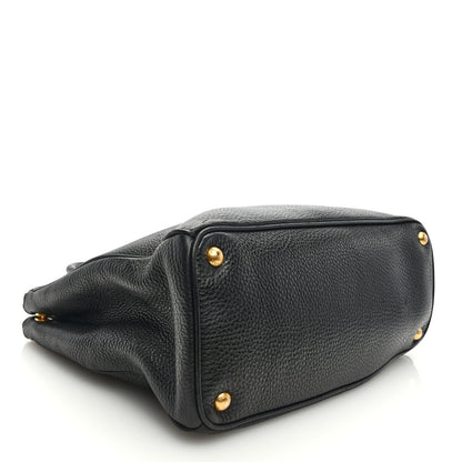 Prada Vitello Daino Double Zip Tote Black 4 of 10