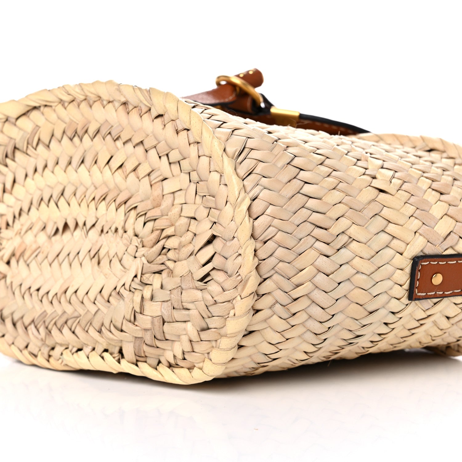 Chloe Raffia Calfskin Marcie Basket Tan 9 of 13