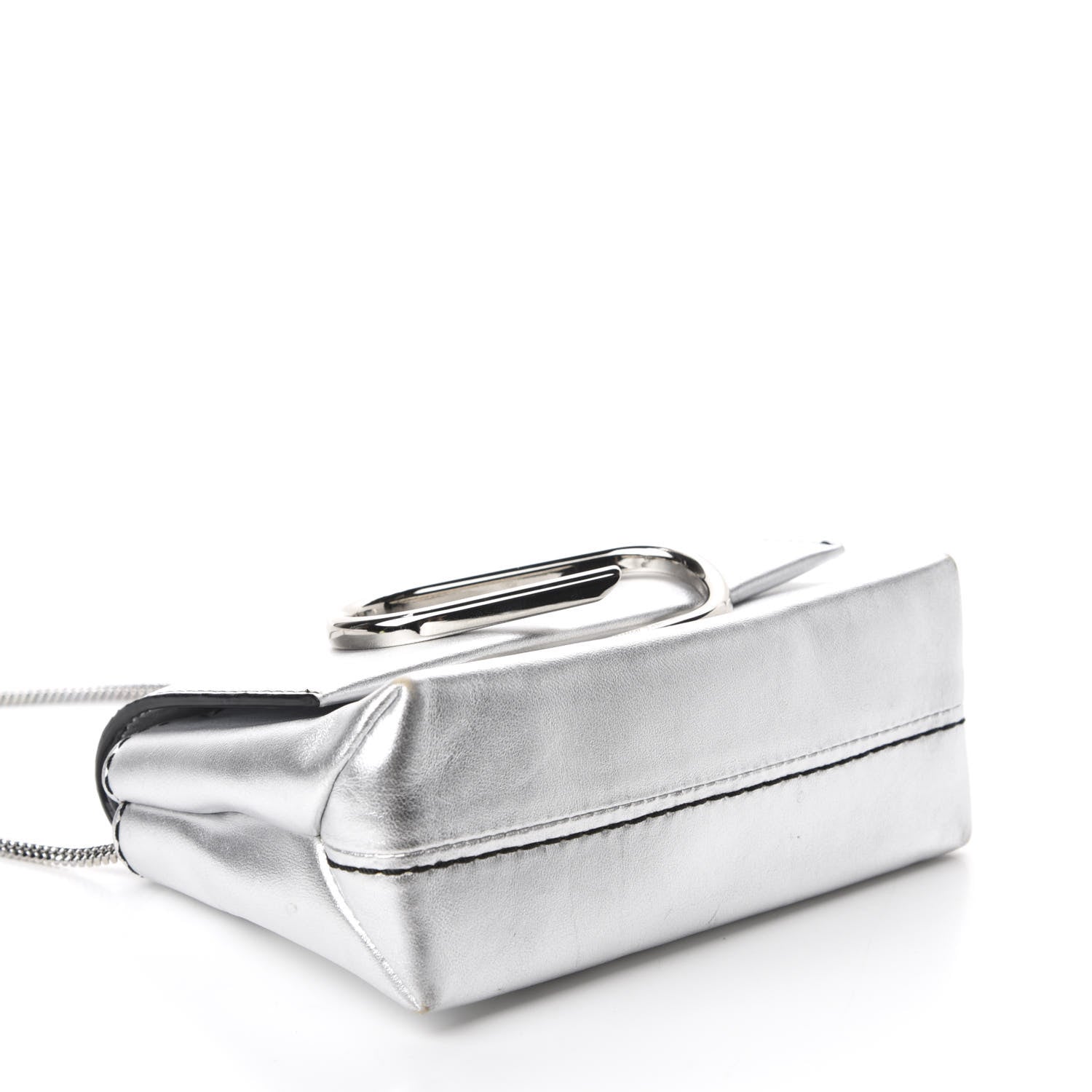 3.1 Phillip Lim 3.1 Metallic Calfskin Alix Soft Flap Clutch Silver 4 of 10