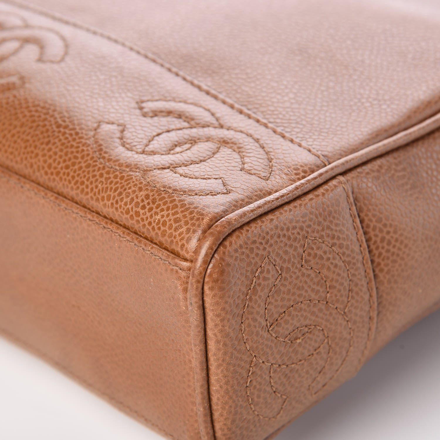 Chanel Caviar CC Shoulder Bag Light Brown 10 of 14