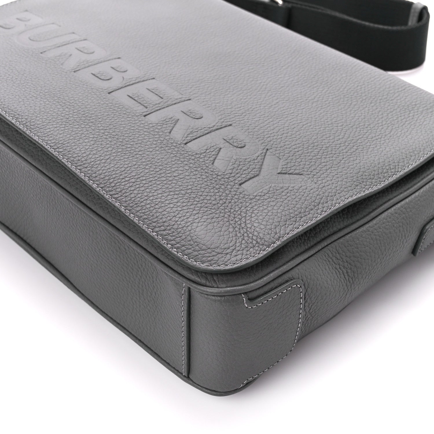Burberry Calfskin Logo Messenger Charcoal Grey 12 of 16