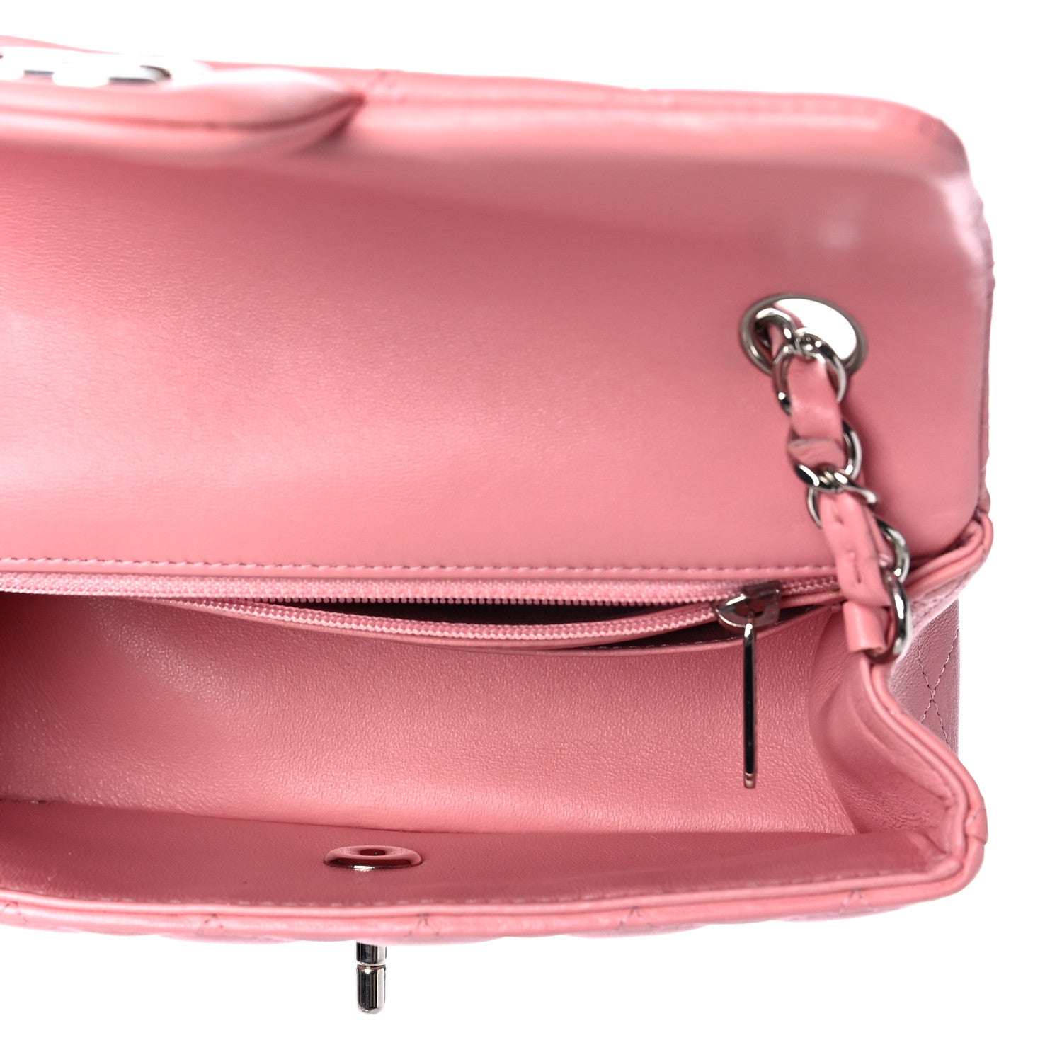 Chanel Lambskin Quilted Mini Rectangular Flap Pink 5 of 10