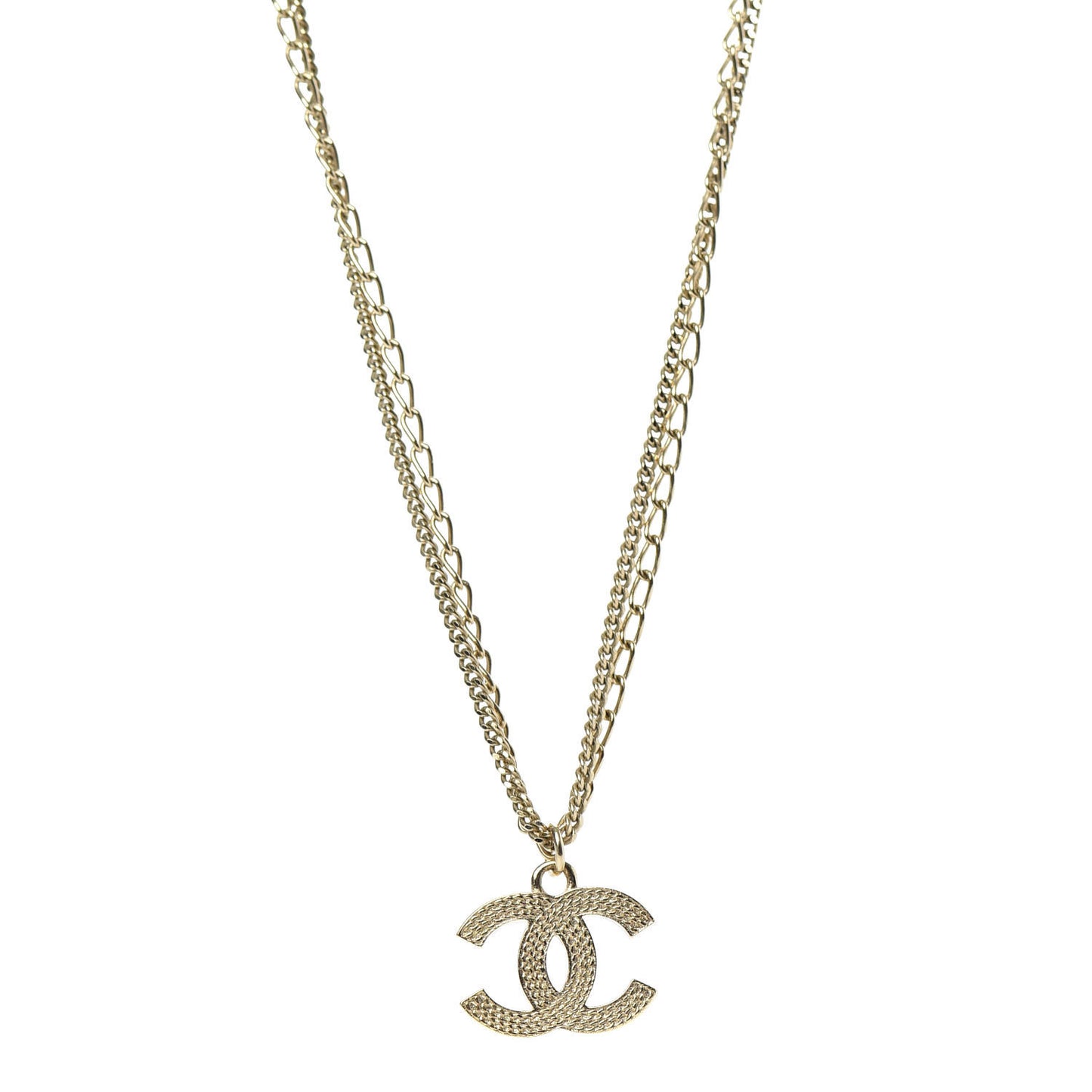 Double Chain CC Necklace Gold
