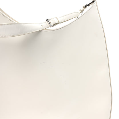 Prada Spazzolato Maxi Cleo Adjustable Strap Shoulder Bag White 9 of 9