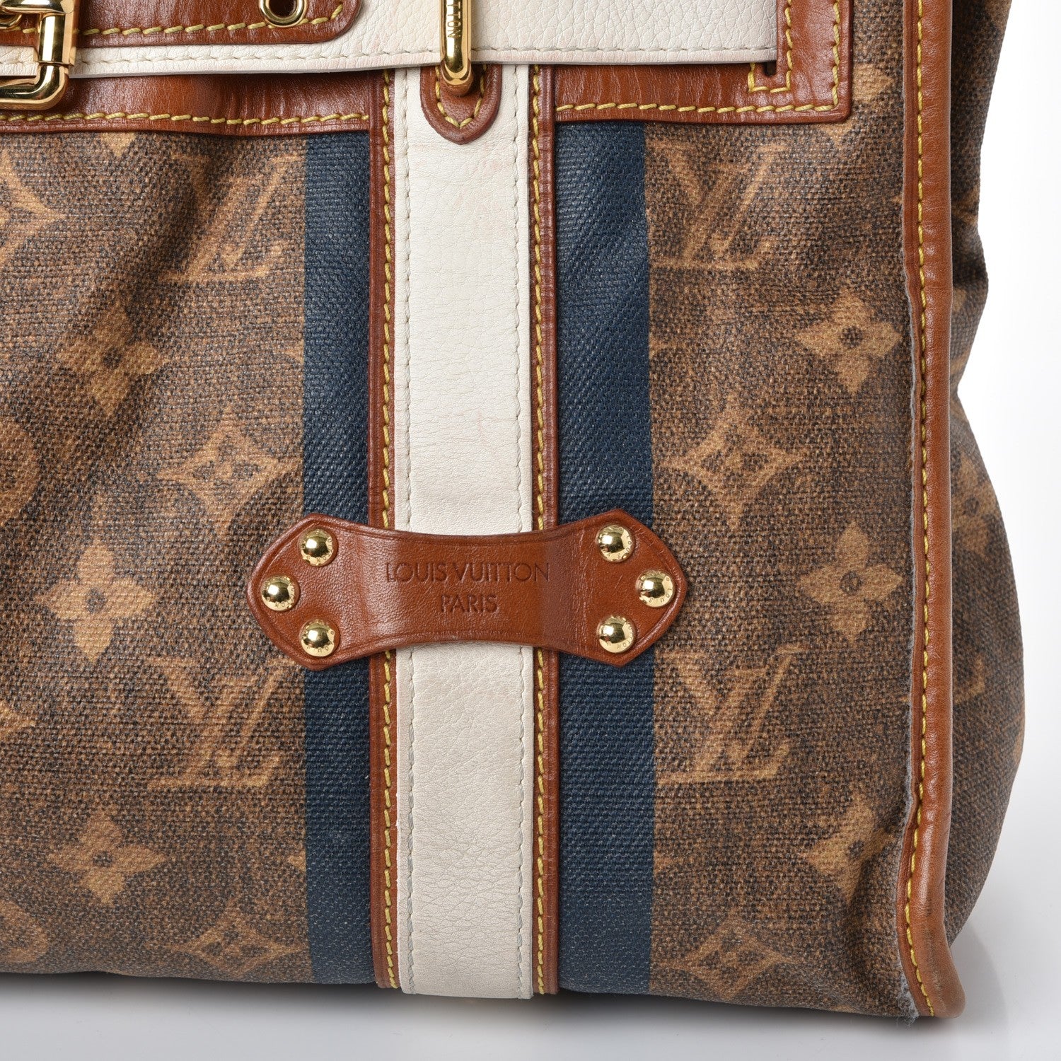 Louis Vuitton Monogram Rayures Tisse Sac GM Blue 14 of 16