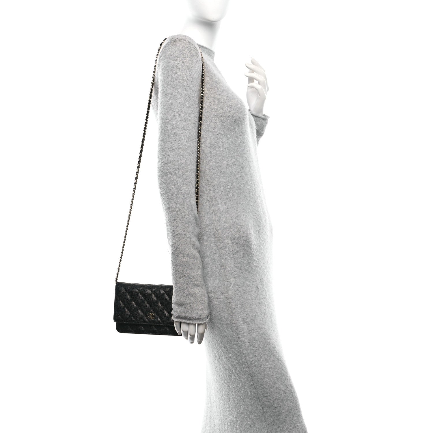 Chanel Caviar Quilted Wallet on Chain WOC Black 2 of 10