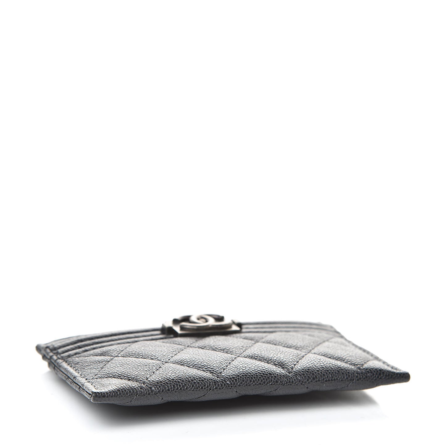 Caviar Quilted Boy Card Holder Charcoal