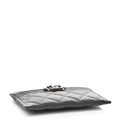 Chanel Caviar Quilted Boy Card Holder Charcoal 4 of 9
