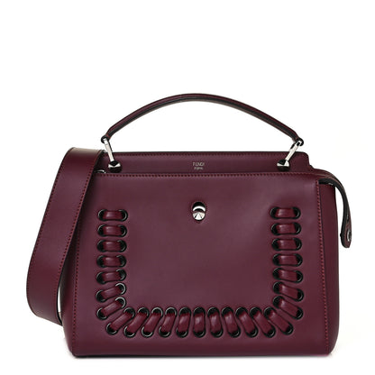 Fendi Vitello Baltico Dolce Shiny Nappa Lace Up DotCom Satchel Bordeaux 5 of 21