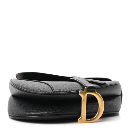 Christian Dior Grained Calfskin Saddle Bag With Strap Black 4 of 11