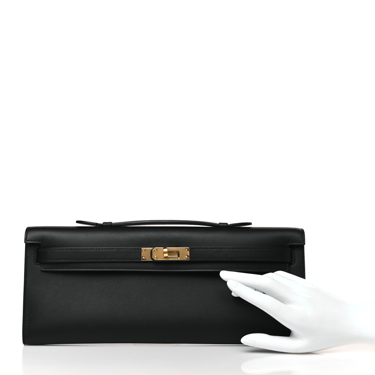 Hermes Swift Kelly Cut Clutch Pochette Black 2 of 10