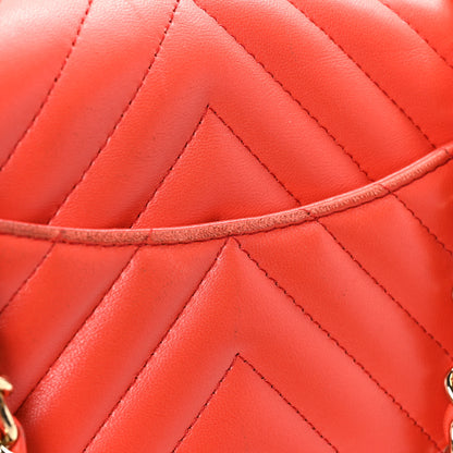 Chanel Lambskin Chevron Quilted Mini Rectangular Flap Red 11 of 13