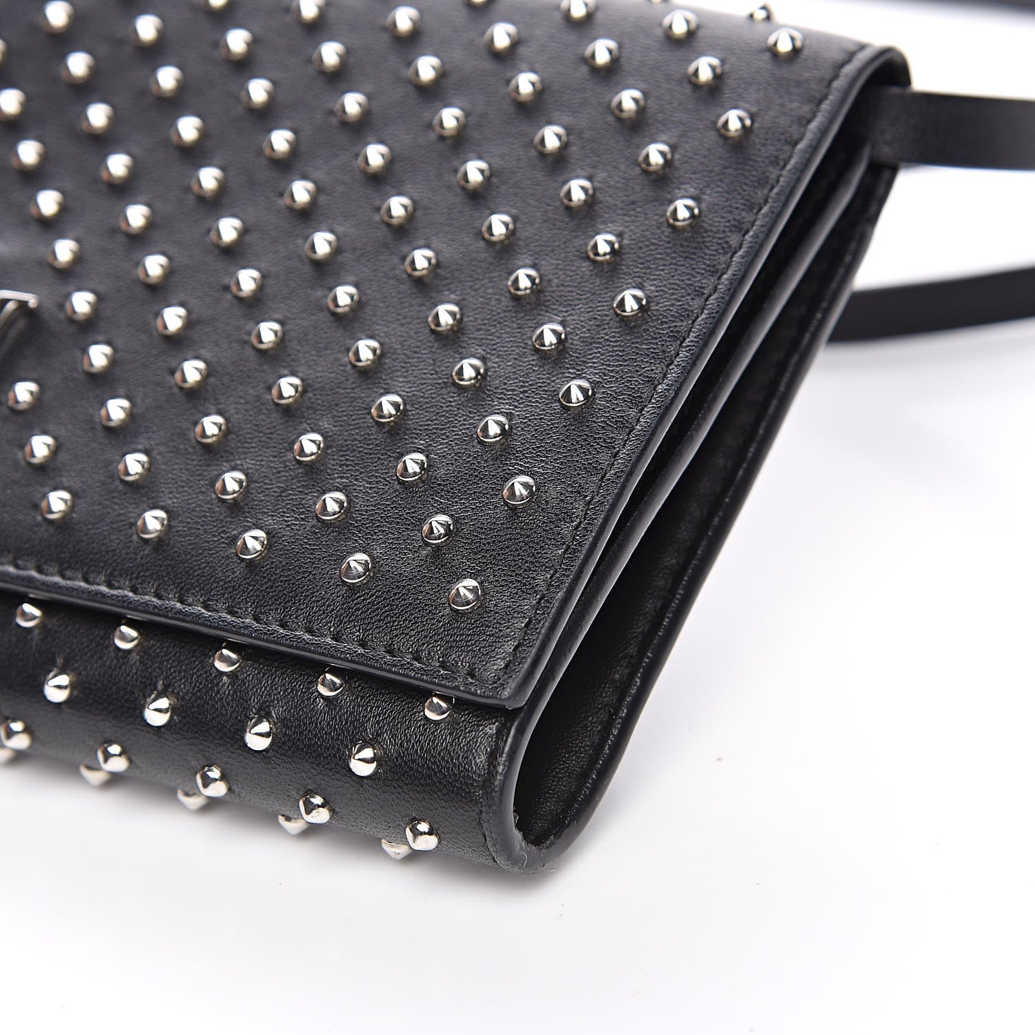 Alexander McQueen Calfskin Studded Insignia Pouch Black 9 of 13