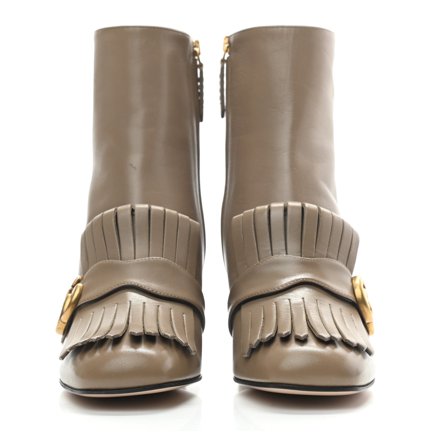 Gucci Malaga Kid GG Marmont Fringe 75mm Ankle Boots 39 Mud 2 of 7