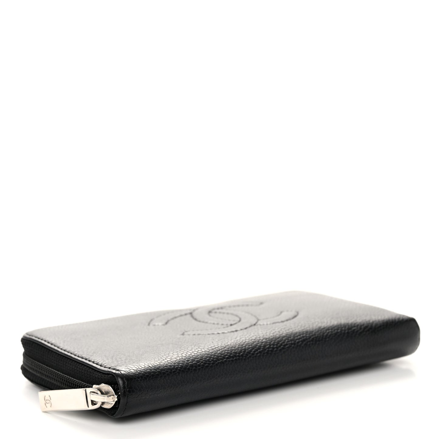 Caviar Large Timeless CC Zip Around Wallet Black