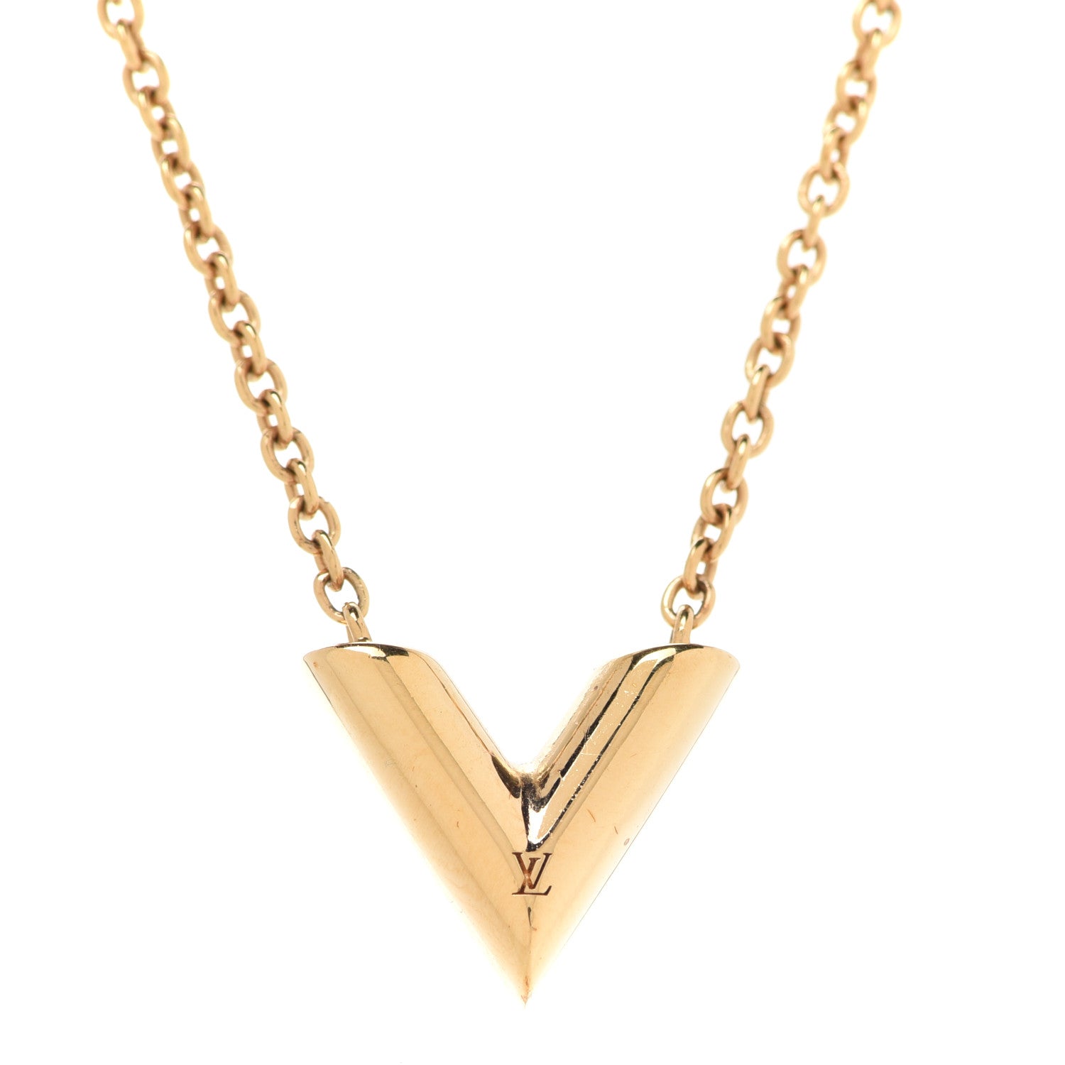 Louis Vuitton Essential V Necklace Gold 4 of 8